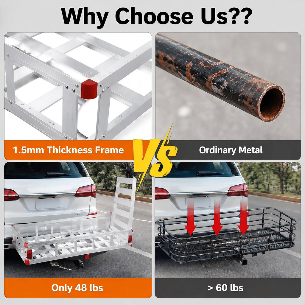 Aluminum Hitch Cargo Carrier with 27.5 in Folding Ramp Z1290