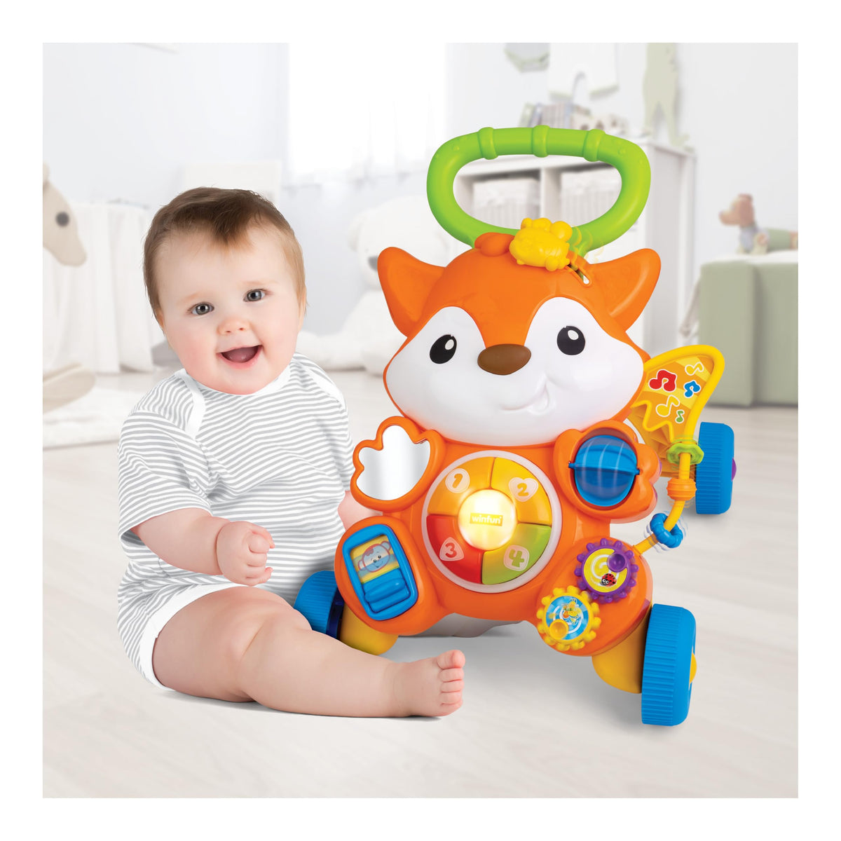 2-in-1 Baby Push Walker & Ride-On with Shape Sorter J508197
