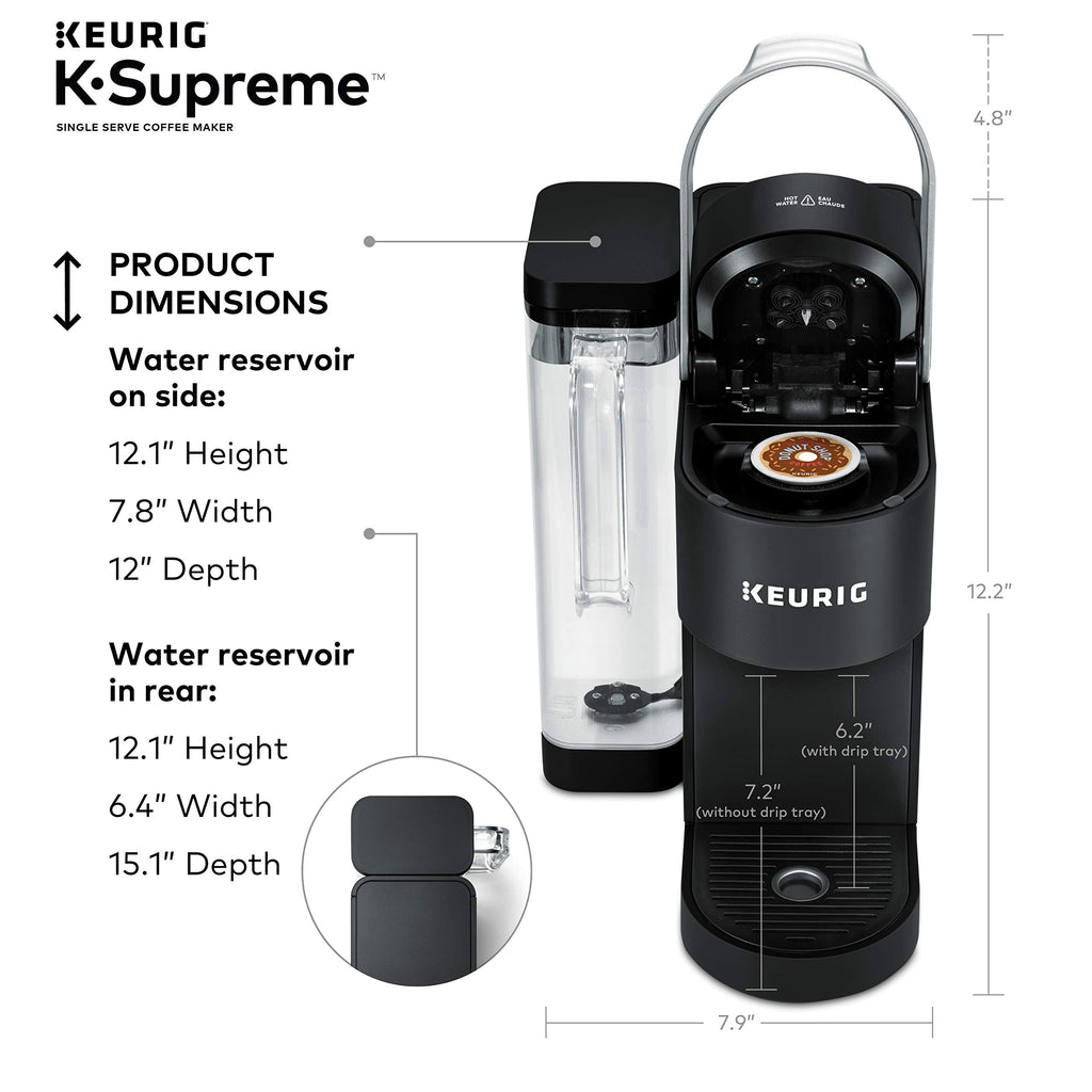 Single Serve K-Cup Pod Coffee Maker, 4 Brew Sizes, Black O22602