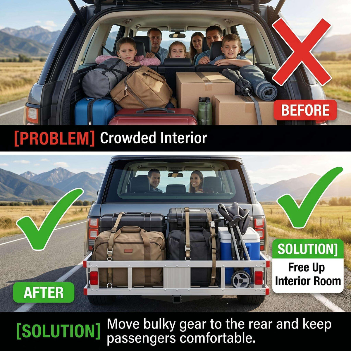 Aluminum Hitch Cargo Carrier with 27.5 in Folding Ramp Z1290