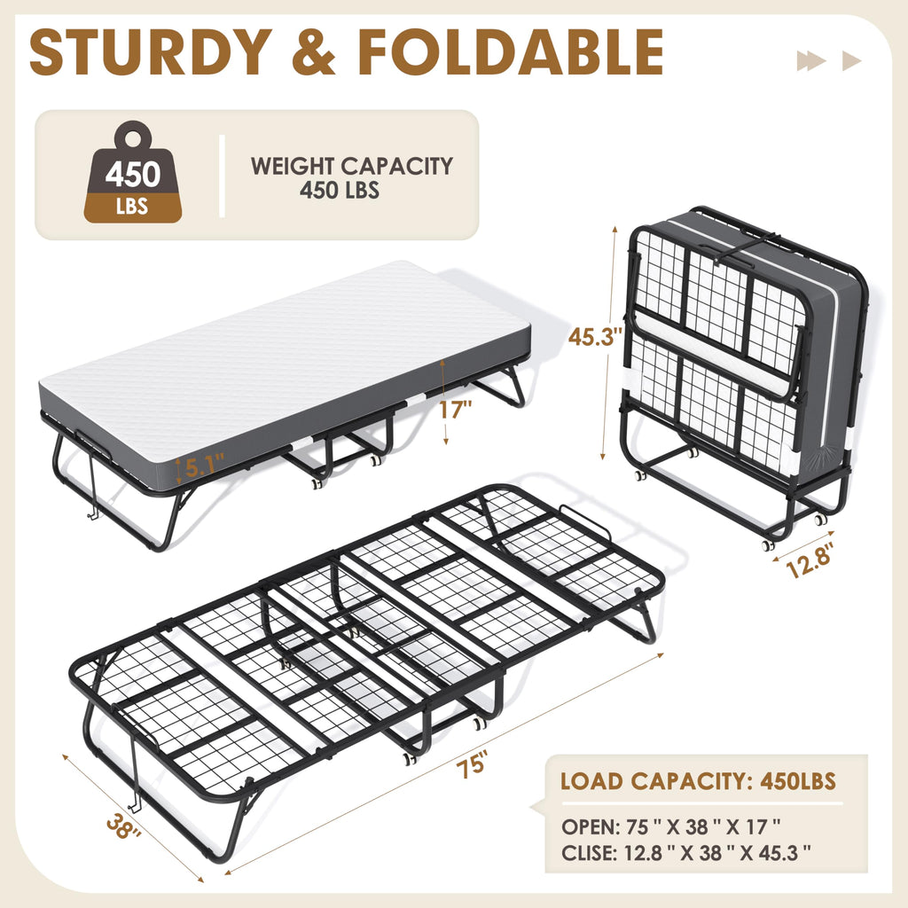 Folding Bed with 5” Mattress A272652