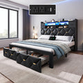 Full Size Bed Frame with 2 Storage Drawers G415