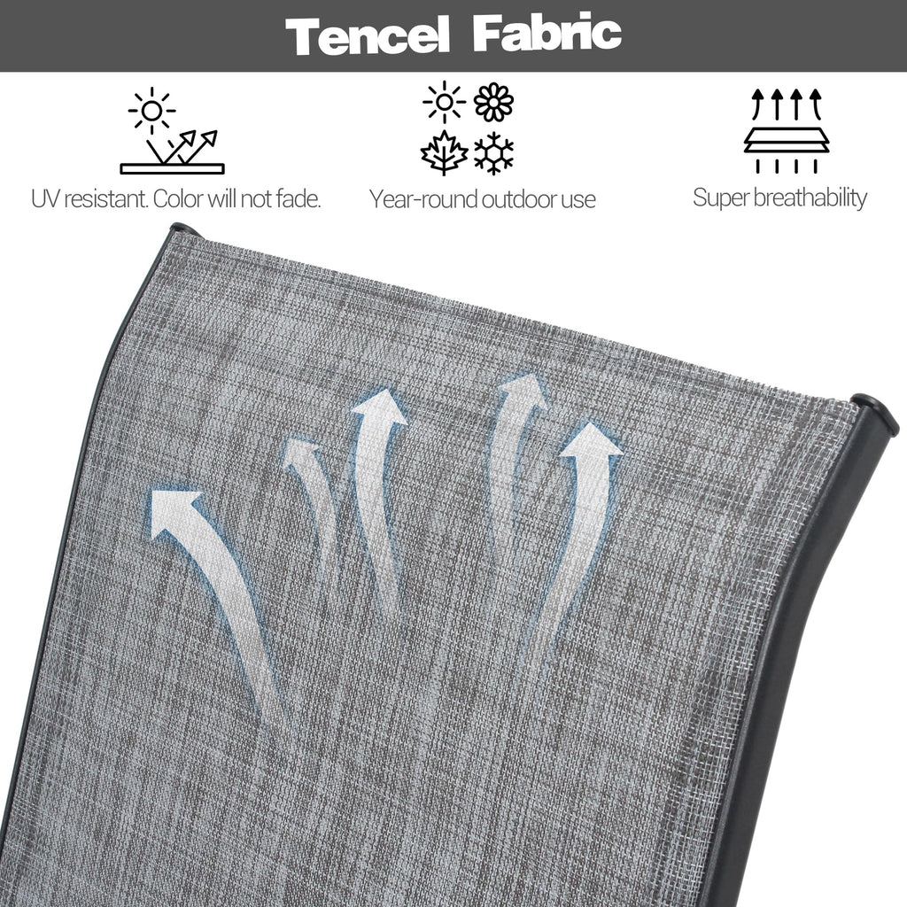 Grey Set of 4 Stackable Textilene Metal Patio Chairs X528348