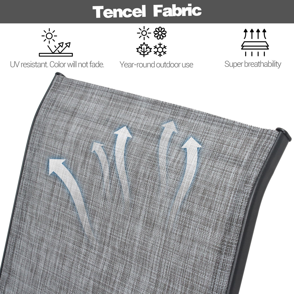 Grey Set of 4 Stackable Textilene Metal Patio Chairs X528348