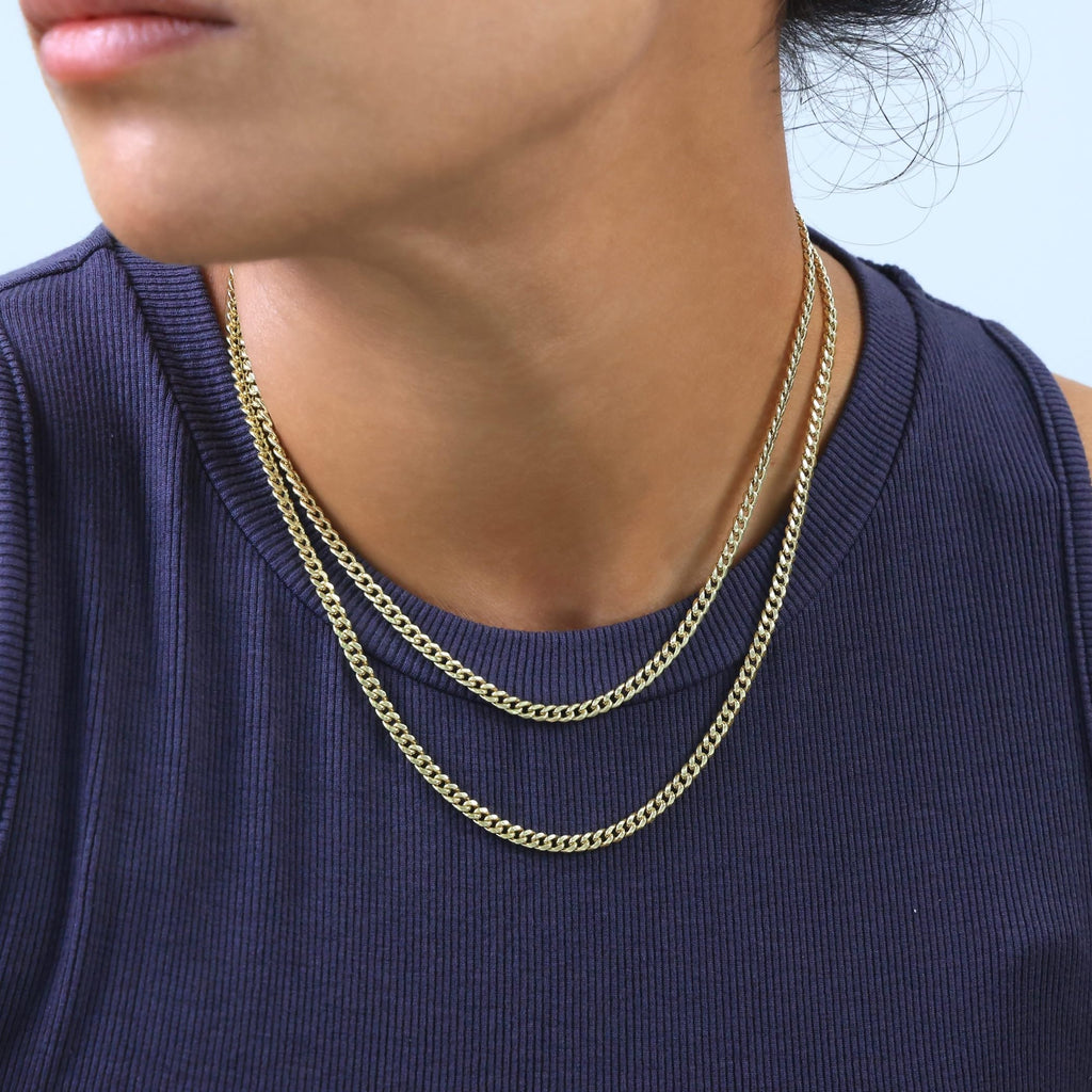 14K Yellow Gold Cuban Link Chain Necklace F92731