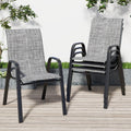 Grey Set of 4 Stackable Textilene Metal Patio Chairs X528348