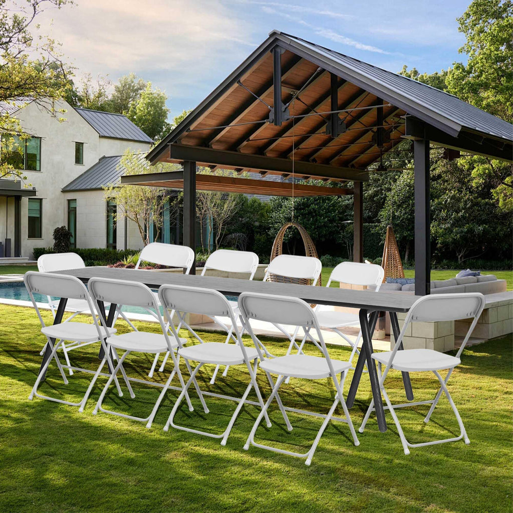 10 Pack White Folding Chairs 350LBS Capacity Steel B997973